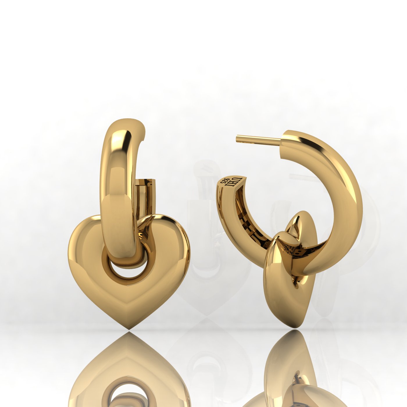Tiny Hanging Heart Earrings