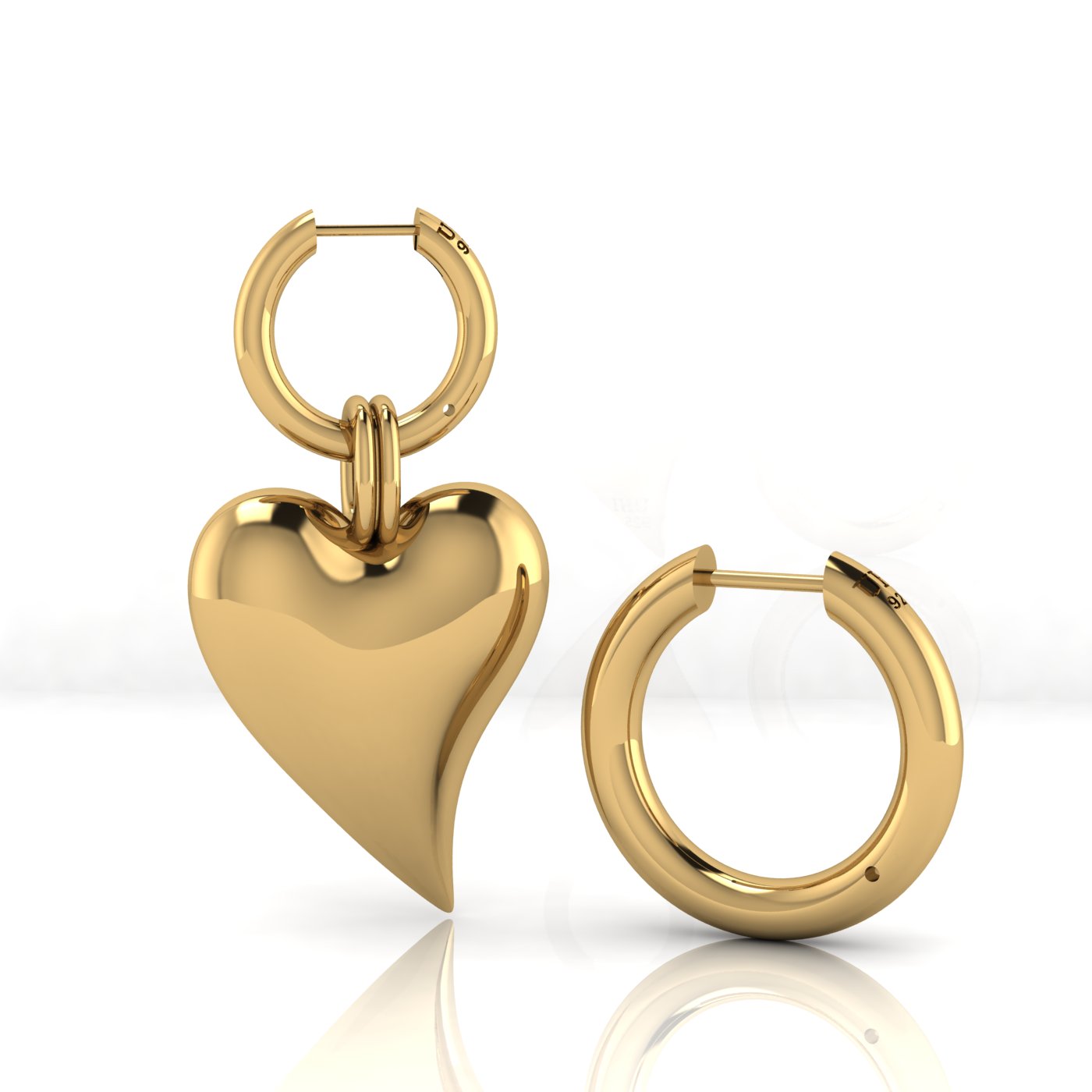 "Hanging Heart" Earrings
