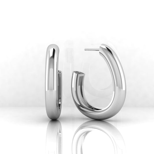 "Rounded Hoop" Earrings