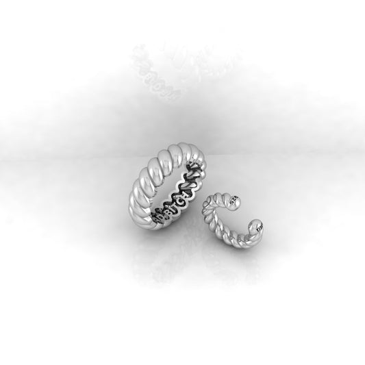 "Twistted" Ring with Cuff