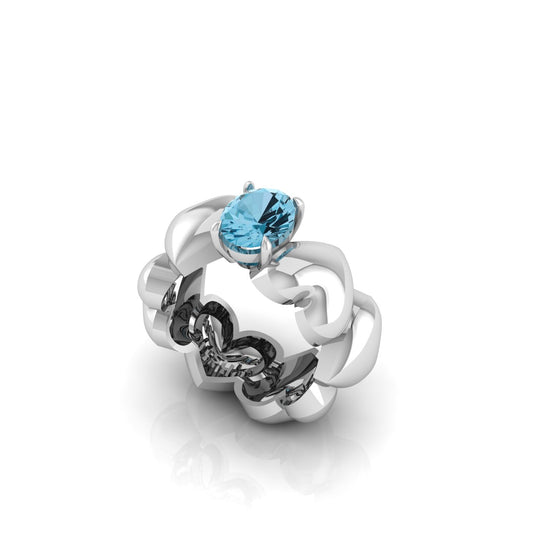 Ditsuhi "Heart" Ring with Natural Stone