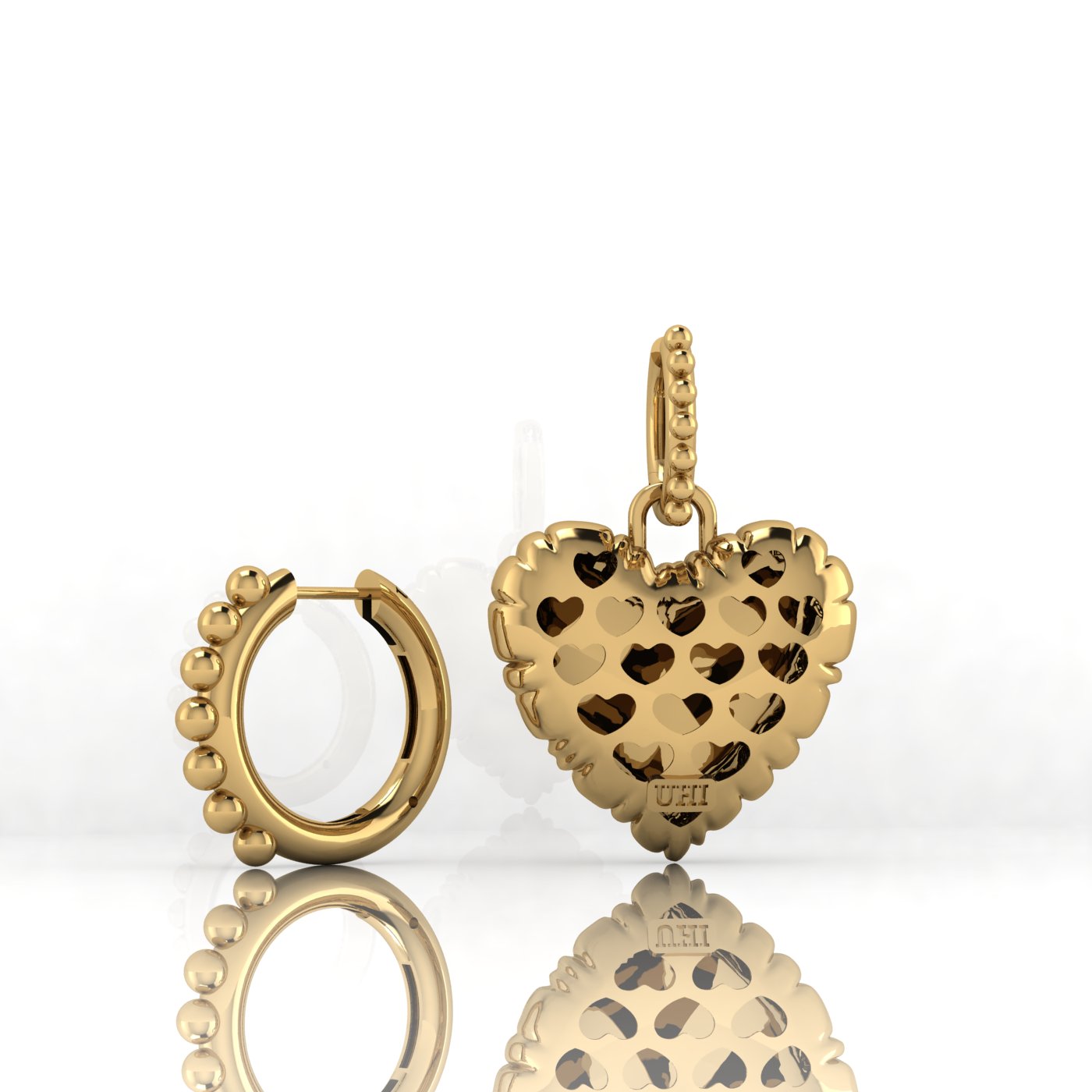 "Balloon Heart" Earrings Big Size