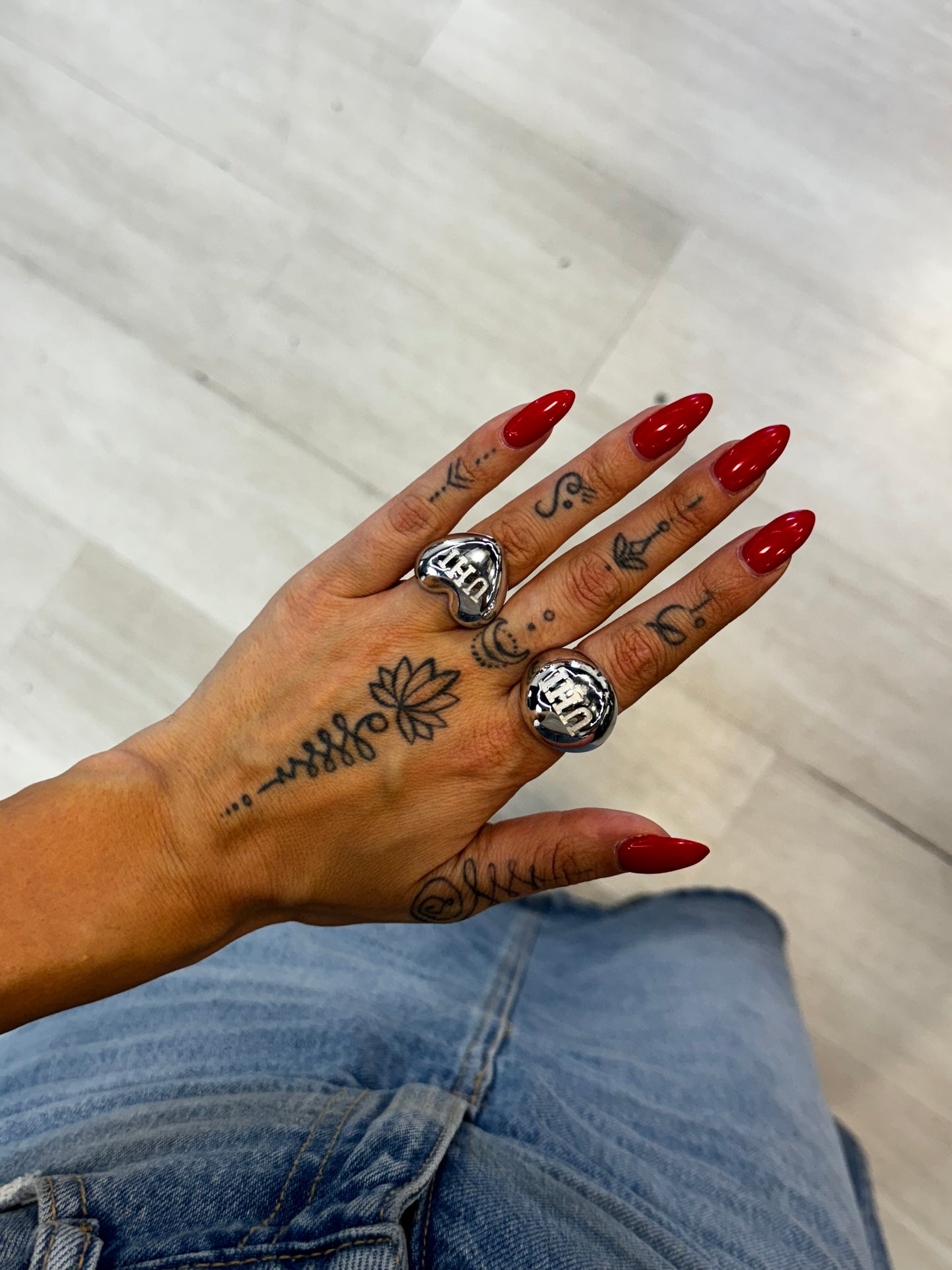 'UHI' Heart Ring Big SIze