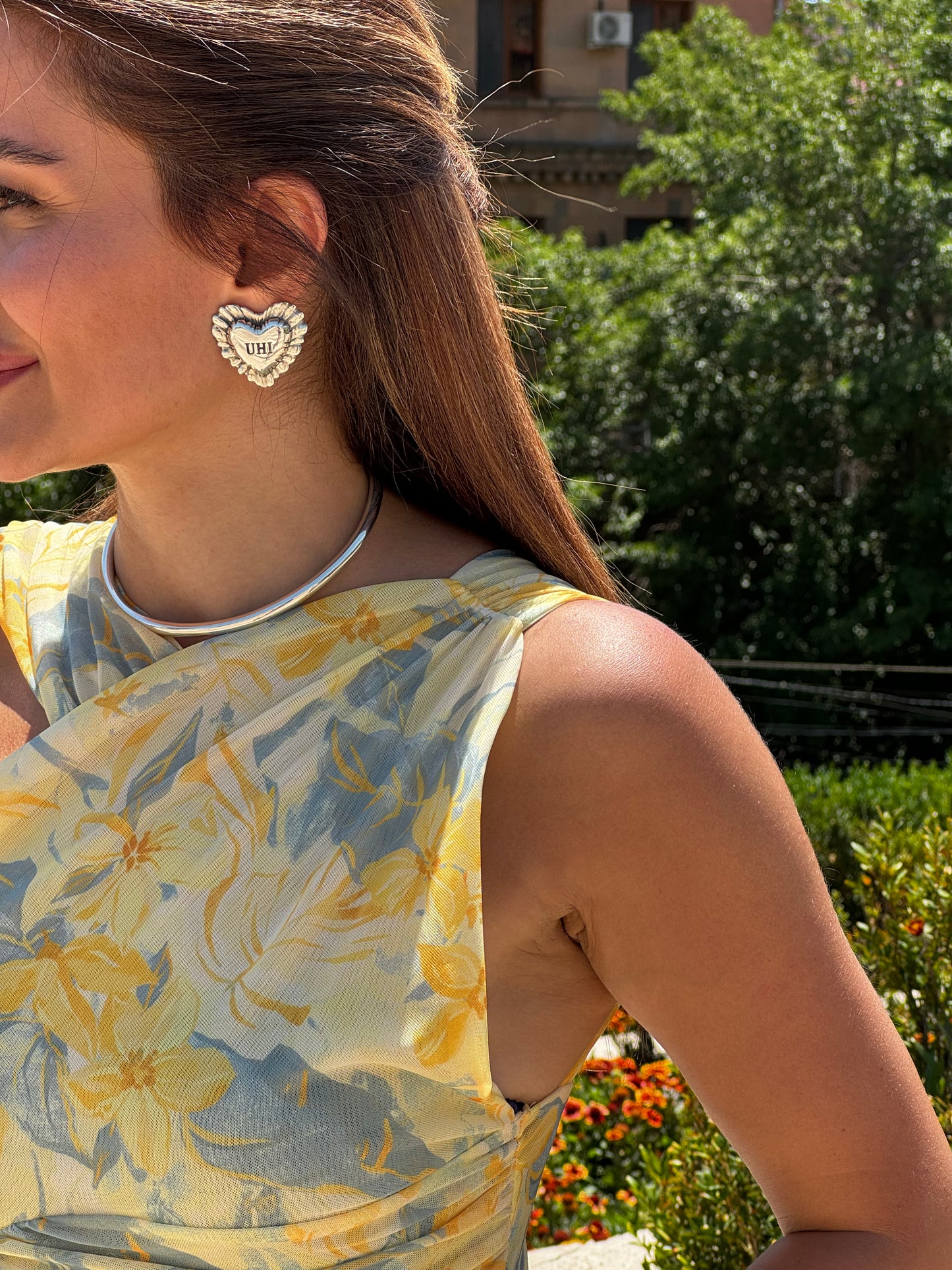 "Ravioli" Heart Shape Earrings Small Size