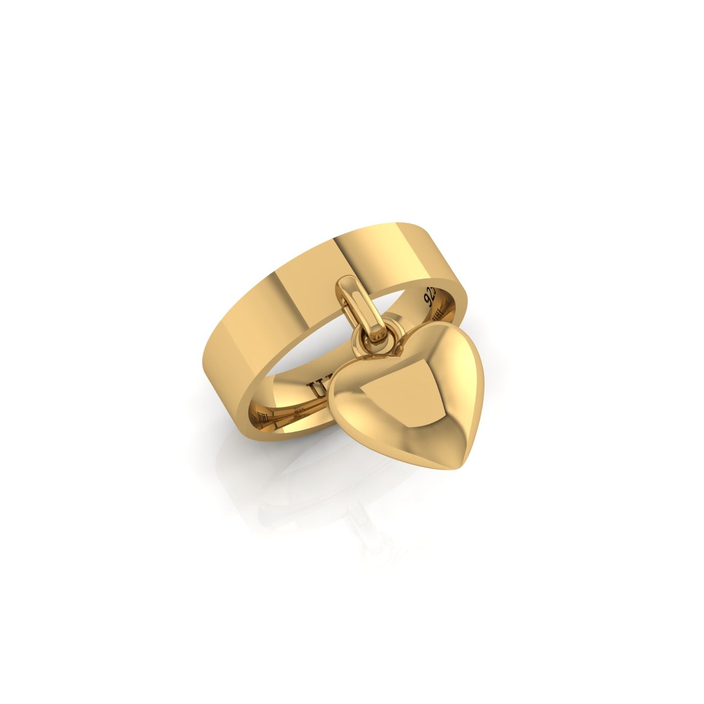 Hanging Heart Ring Rounded