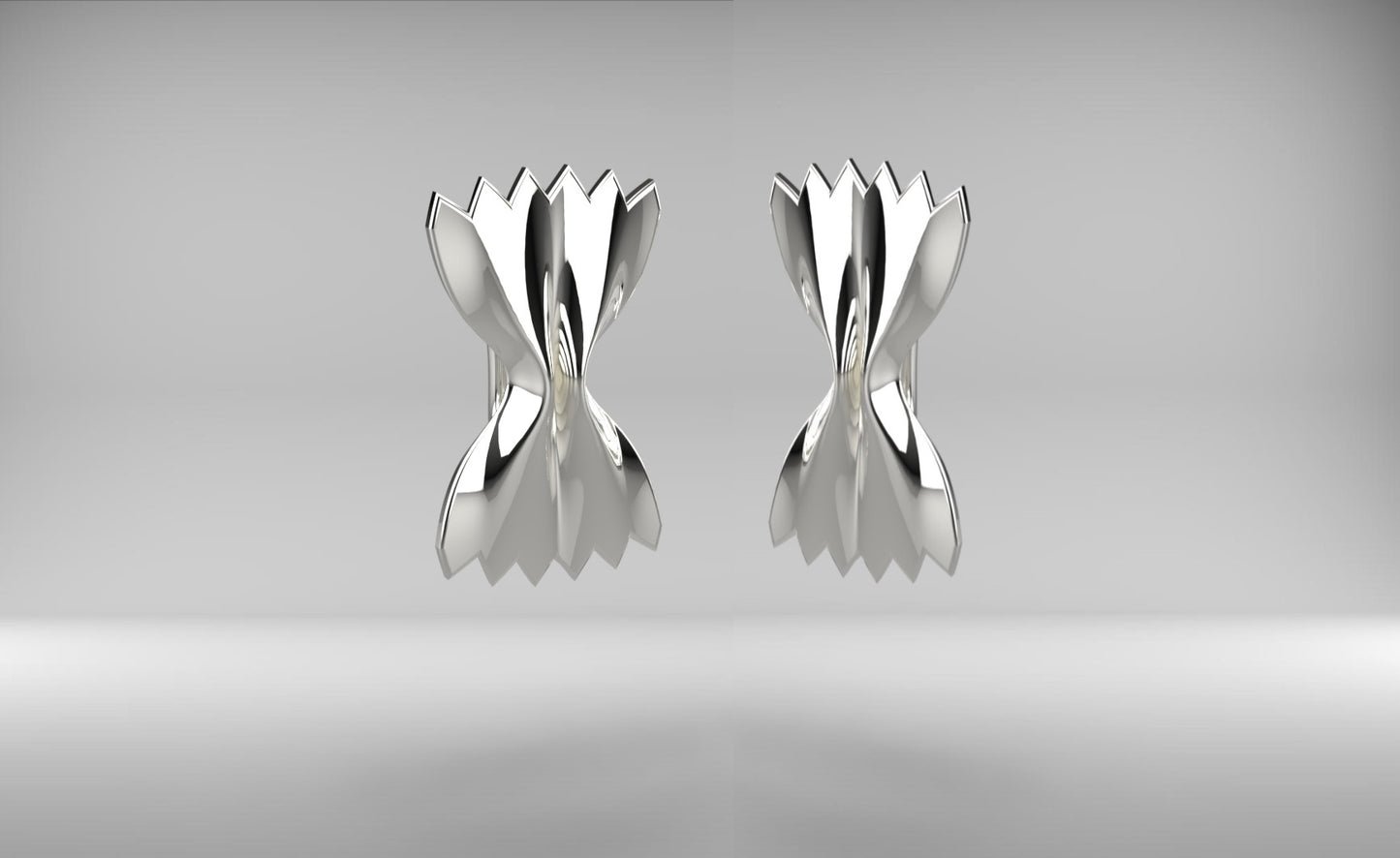 Sculpted Silver Form Earrings