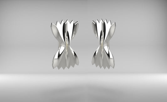 Sculpted Silver Form Earrings