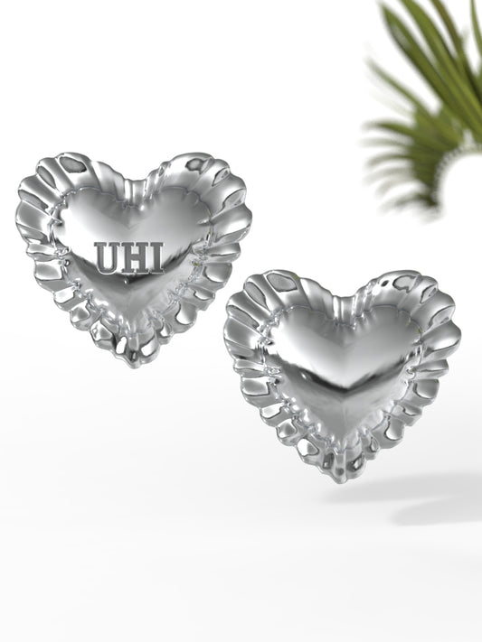 "Ravioli" Heart Shape Earrings Big Size