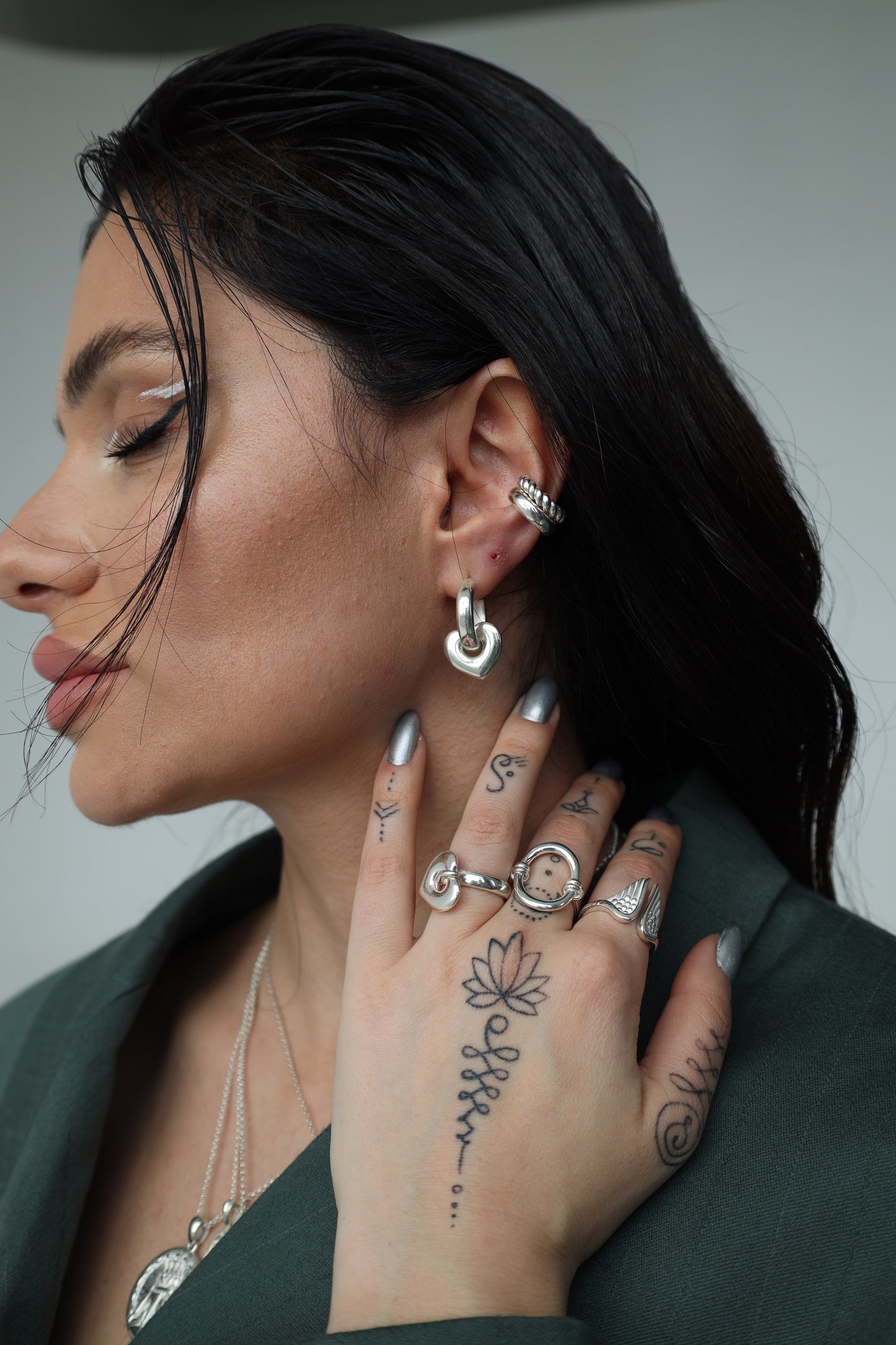 Tiny Hanging Heart Earrings