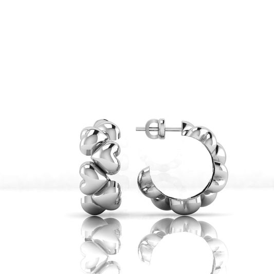 Ditsuhi Puff Heart Hoop Earrings