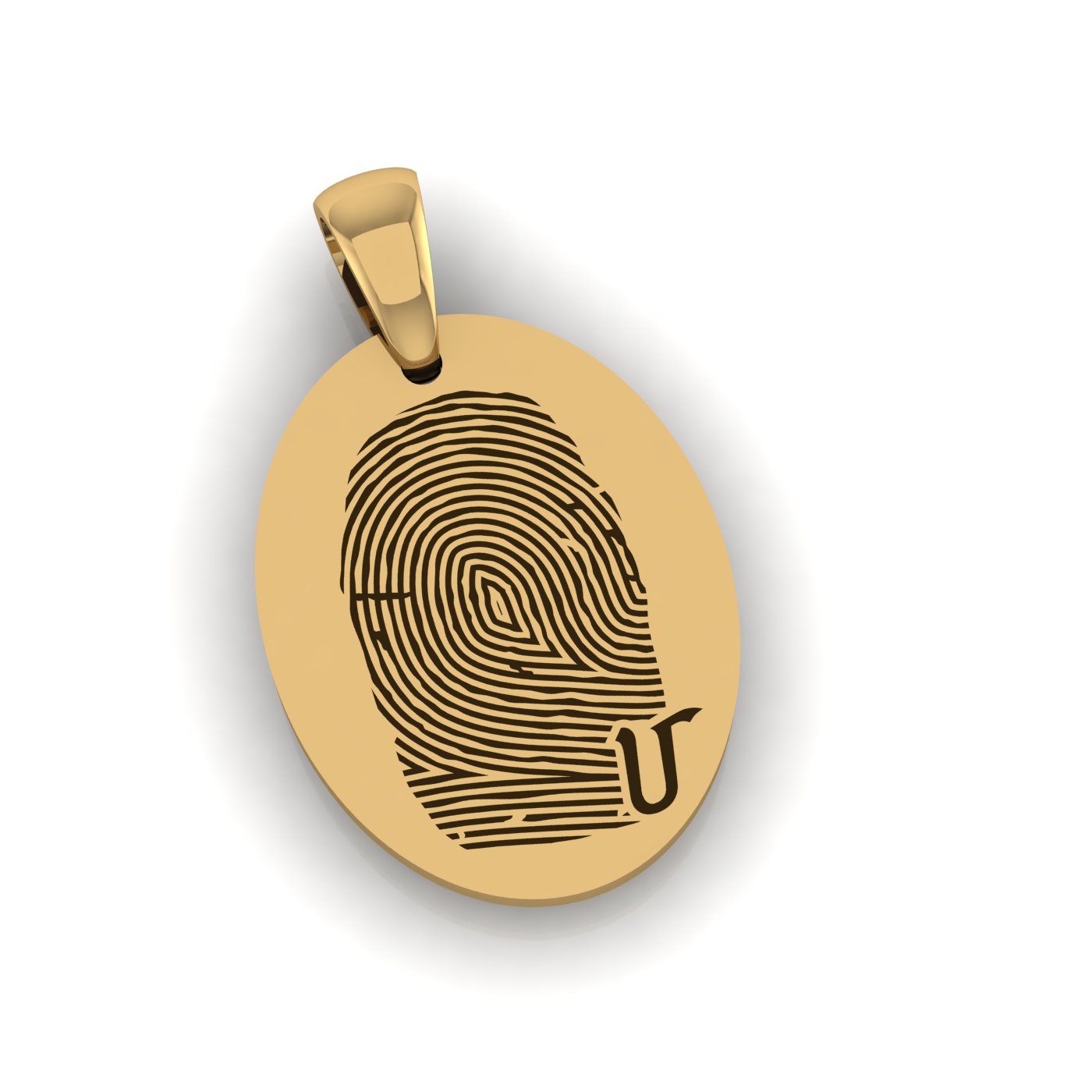 Oval Shape Fingerprint Necklace