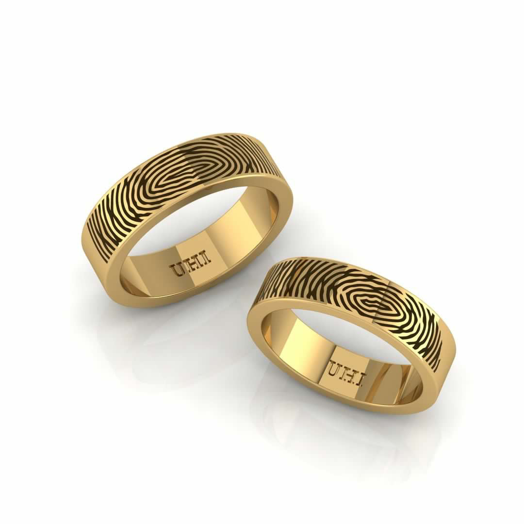 Custom Fingerprint Ring Set for Ohan and Julia