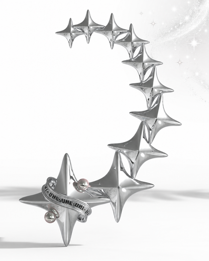 Starfall Cuff, Multiple Stars Covering the whole Ear