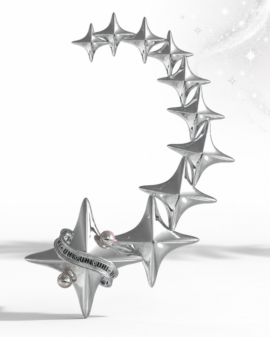 Starfall Cuff, Multiple Stars Covering the whole Ear