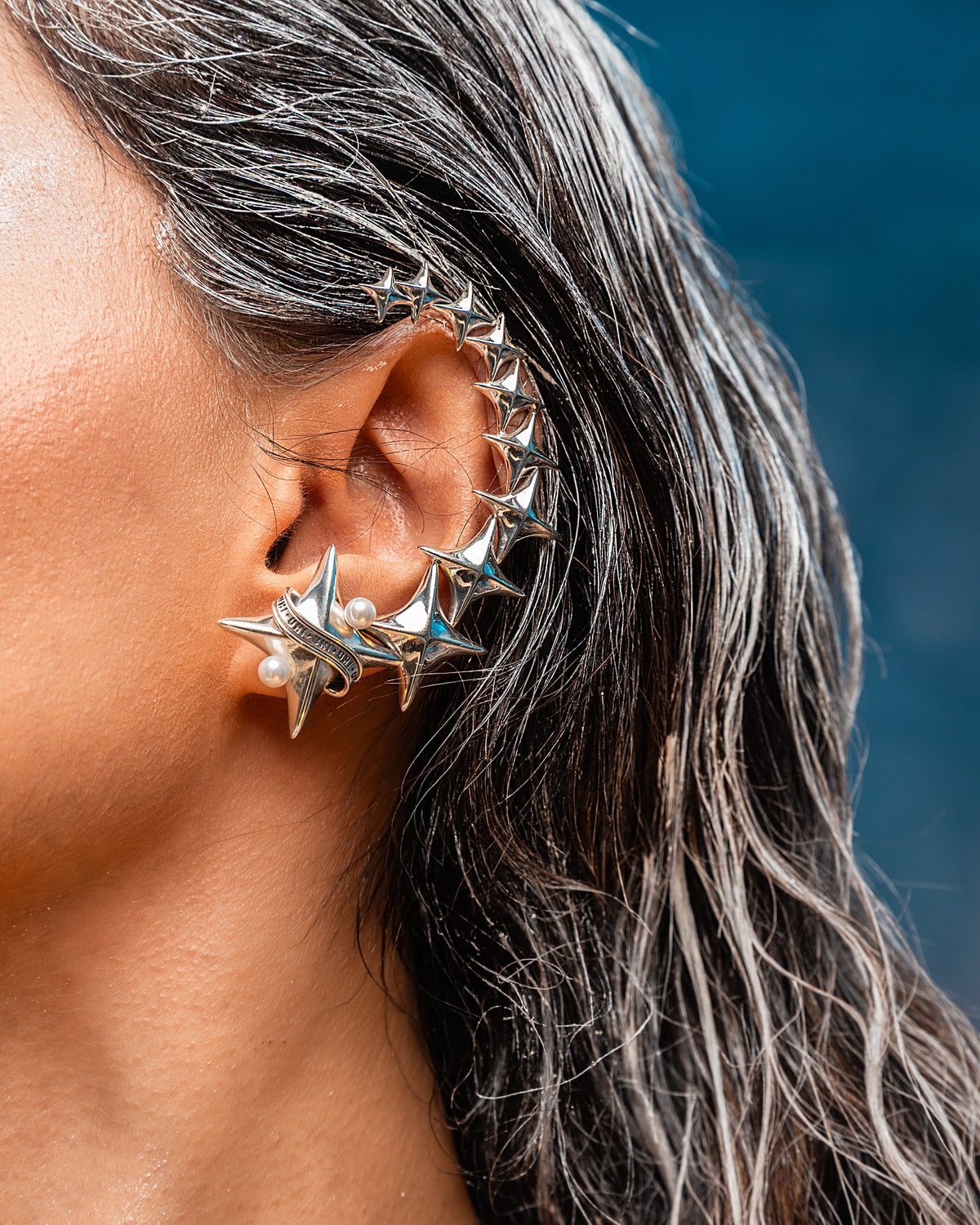 Starfall Cuff, Multiple Stars Covering the whole Ear