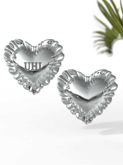 'Ravioli' Heart Shape Earrings Big Size