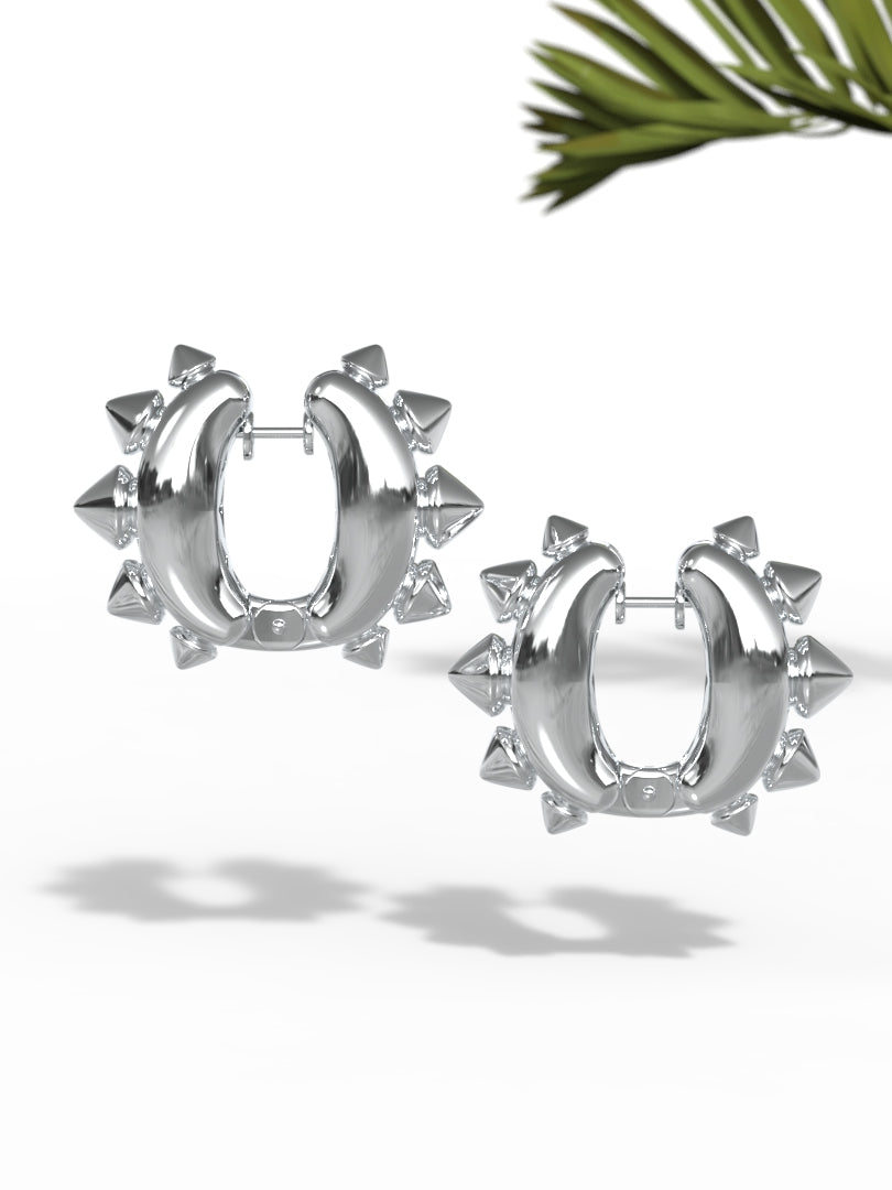 Earrings "SPIKES HOOPS" Small Size