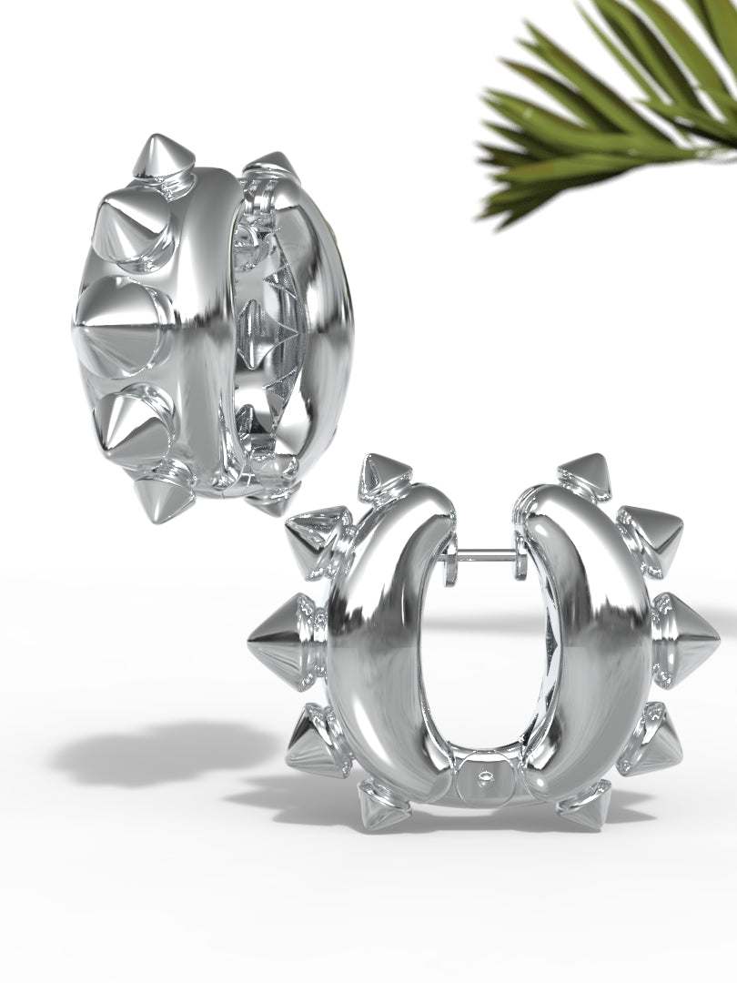 Earring "SPIKES HOOPS" Big Size