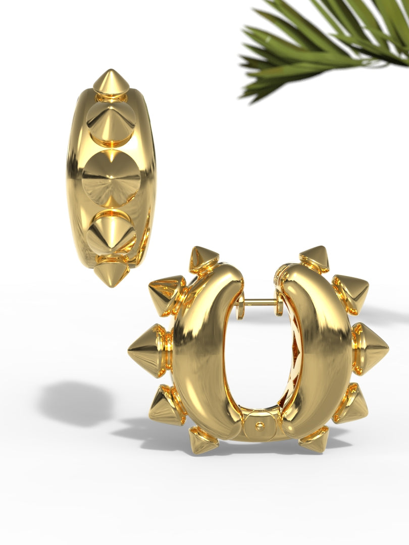 Earring "SPIKES HOOPS" Big Size