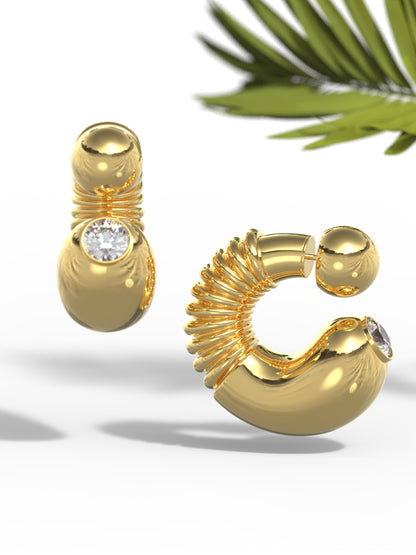 "Tube Shape Colored Gemstone" Earrings