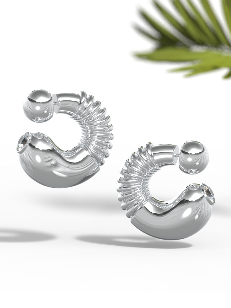 "Tube Shape Colored Gemstone" Earrings