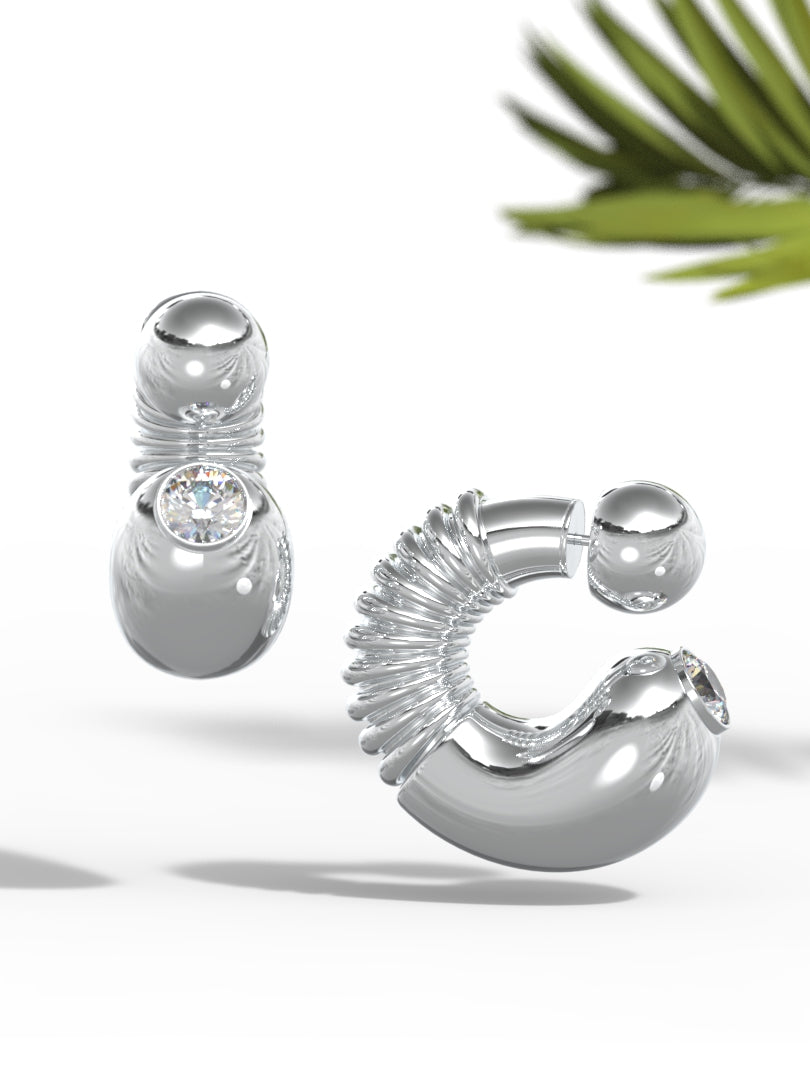 "Tube Shape Colored Gemstone" Earrings