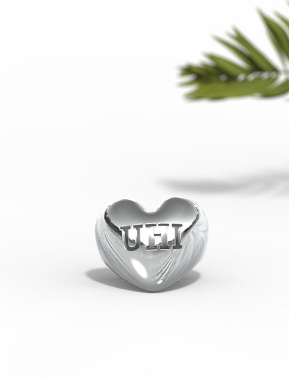 'UHI' Heart Ring Big SIze
