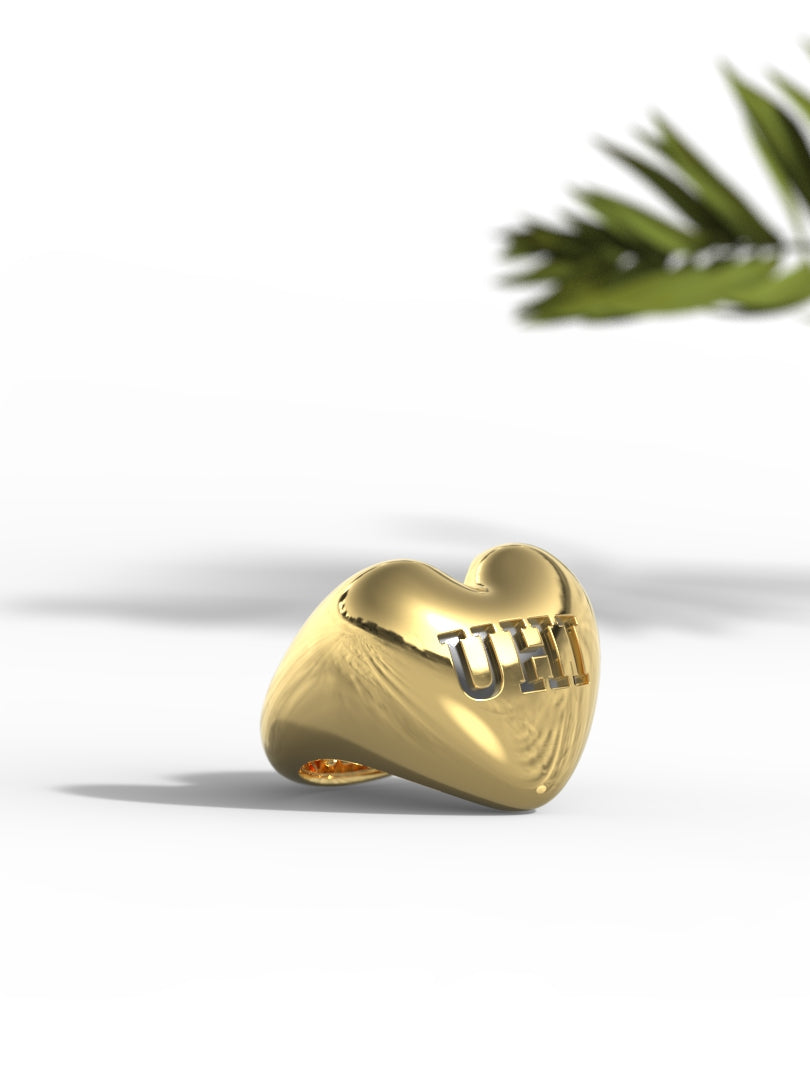 'UHI' Heart Ring Big SIze