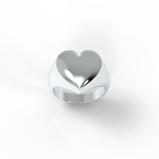 "Chunky Heart" Signet Ring